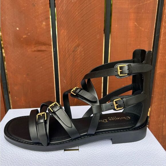 Dior L'amazone Leather Sandal, Black size 38.5EU NIB - Picture 6 of 16